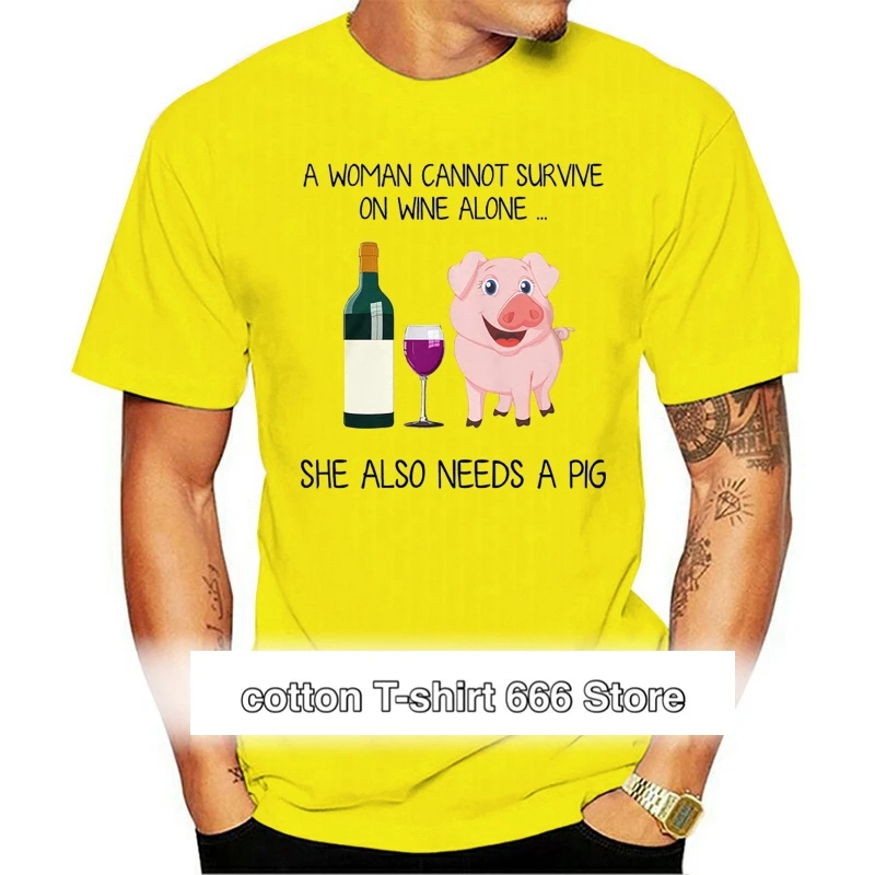 

Camiseta de cerdo vino para homy bre mujer, camiseta