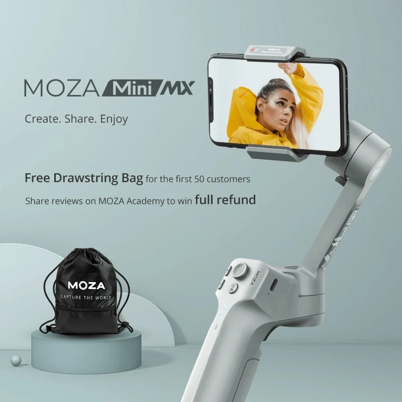 3 осевой Бесщеточный Ручной Стабилизатор Moza MINI MX для смартфона экшн камеры Steadicam VS