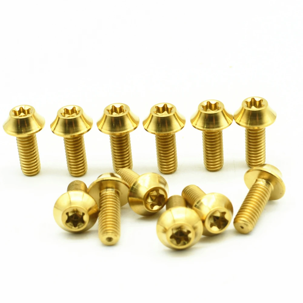 

Titanium Bolts M5 X20mm Umbrella Torx Head Screw Motorcycle Screw For Kawasaki shell decoration Screw Pack of 6pcs