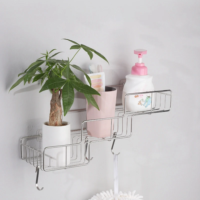 

3-ступенчатая корзина для душа, полка, полка для хранения в ванной комнате, подвесной органайзер для бритвы, шампуня, настенная кухонная полк...