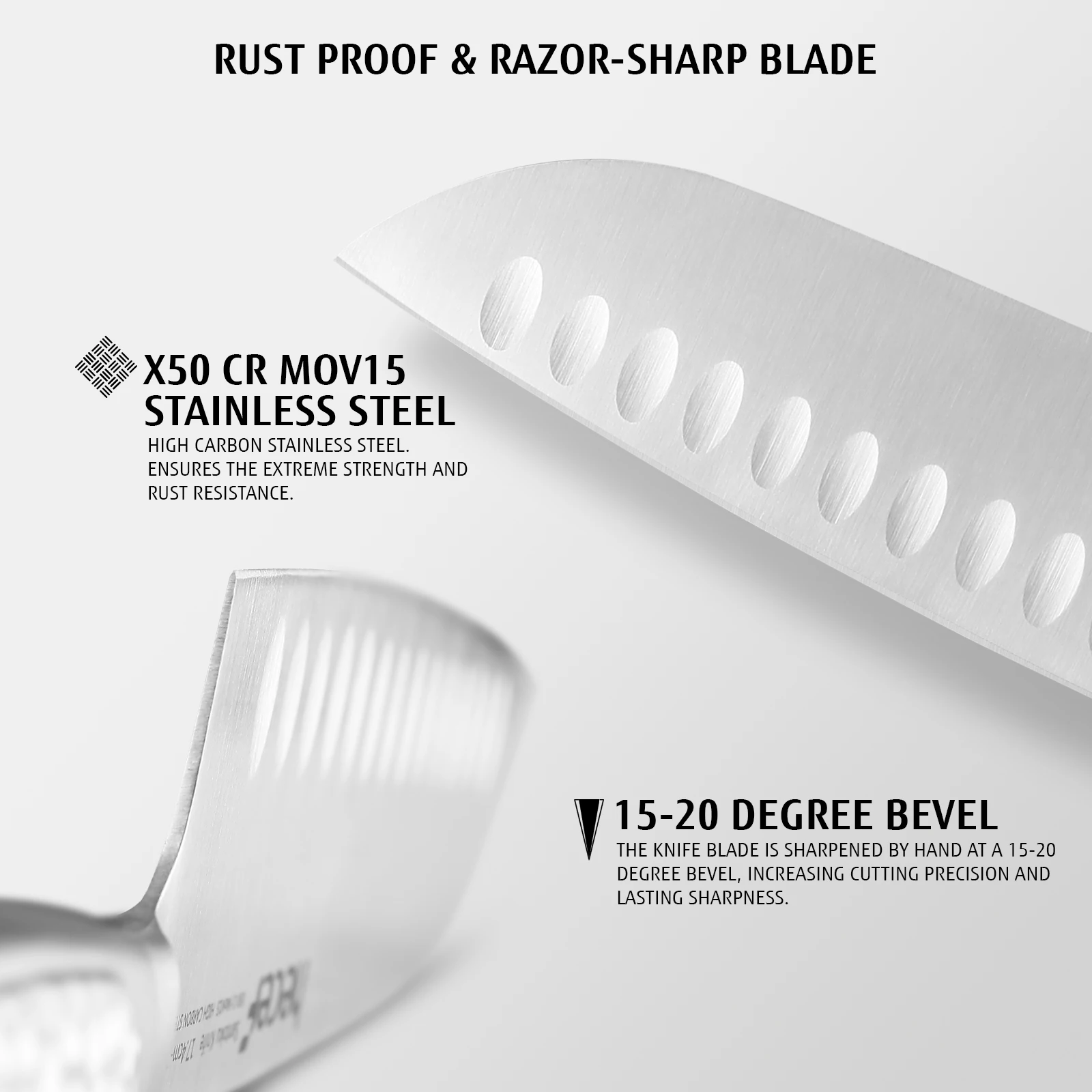 Нож сантоку hecef 7 дюймов нож шеф-повара из высокоуглеродистой нержавеющей стали с