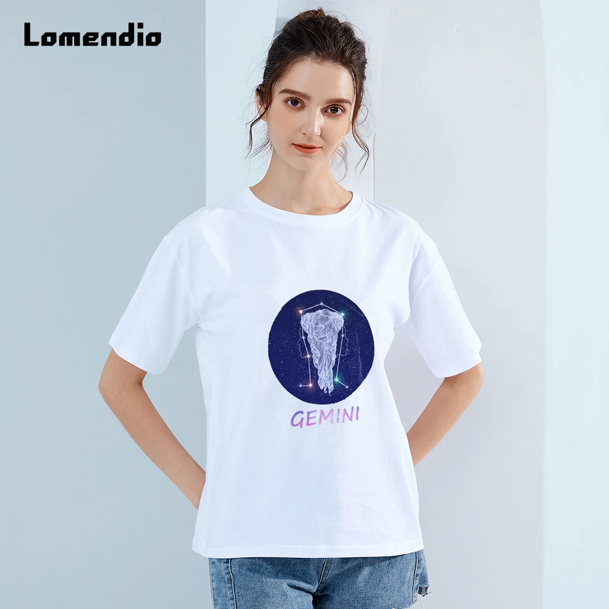 

Летняя женская футболка Lomendio с бесплатной доставкой из мультфильма, новинка 2021, Loki, повседневные топы с коротким рукавом и созвездиями в сти...