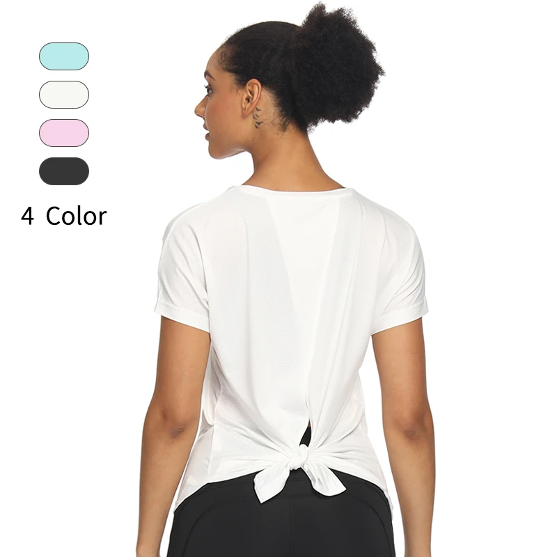 

Workout Tank Top Shirts Activewear Exercise Athletic Yoga Tops for Women Quick Dry Athletic Short Sleeve Running T-Shirts