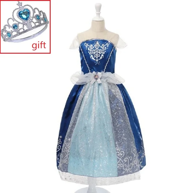 Vestidos infants платья для девочек детские костюмы на Год рождественское платье для вечеринок милые платья в стиле принцессы Эльзы Анны маскарадный костюм - Цвет: as picture