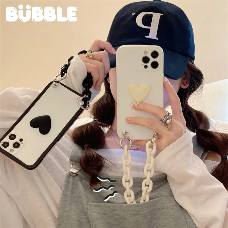 Простой однотонный чехол с фоторамкой и браслетом Для iPhone 11 12 Pro Max XS XR 7 8 Plus мягкая