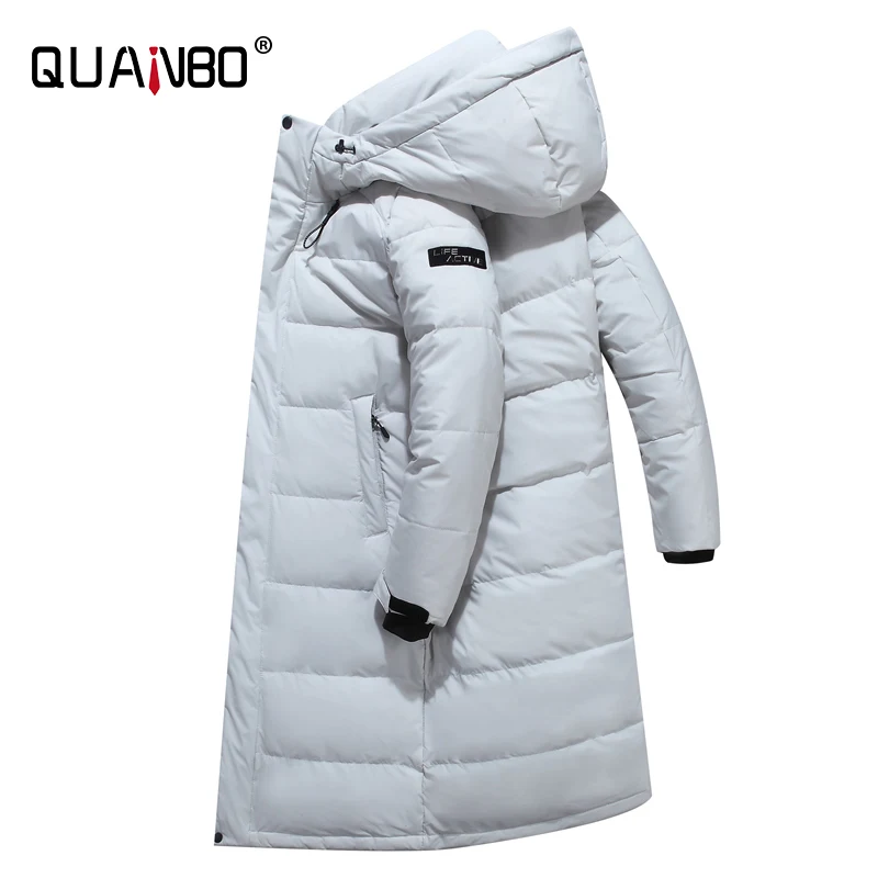 

White Coat Men 2021 New Winter Men's X-Long 90% White Duck Down Thick （Winter) Warm Casual Down Jackets Brand Clothing