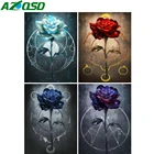 AZQSD полноразмерная Алмазная вышивка, роза, мозаика, картина стразы, алмазная живопись, цветок, вышивка крестиком, искусство