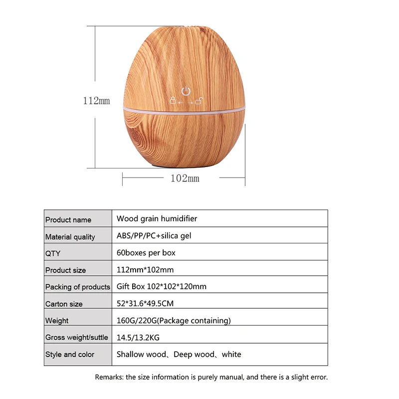 

Aroma Essential Oil 130ml Diffuser Ultrasonic Air Humidifier with Wood Grain 7 Color Changing LED Lights for Office Home