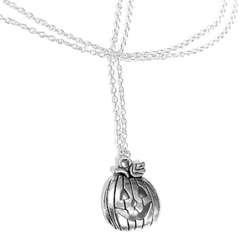 

Silver Color Pumpkin Charm Pendant Necklace Punk Pumpkin Necklace