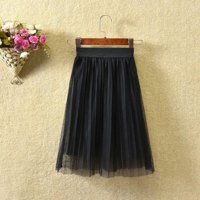 Школьные юбки для девочек сезон осень лето сетчатые пачки детская одежда