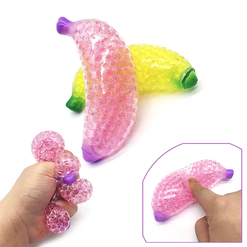 Juguete pelota de estr&eacute;s con bolas de pl&aacute;tano esponjoso para adultos y ni&ntilde;os, juguete para apretar infinita, estr&eacute;s, alivia la descompresi&oacute;n, 1 unidad-0