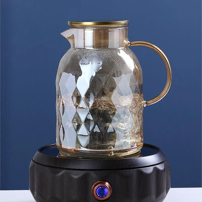 Стеклянный чайник с алмазной текстурой набор из кувшина для горячей и холодной