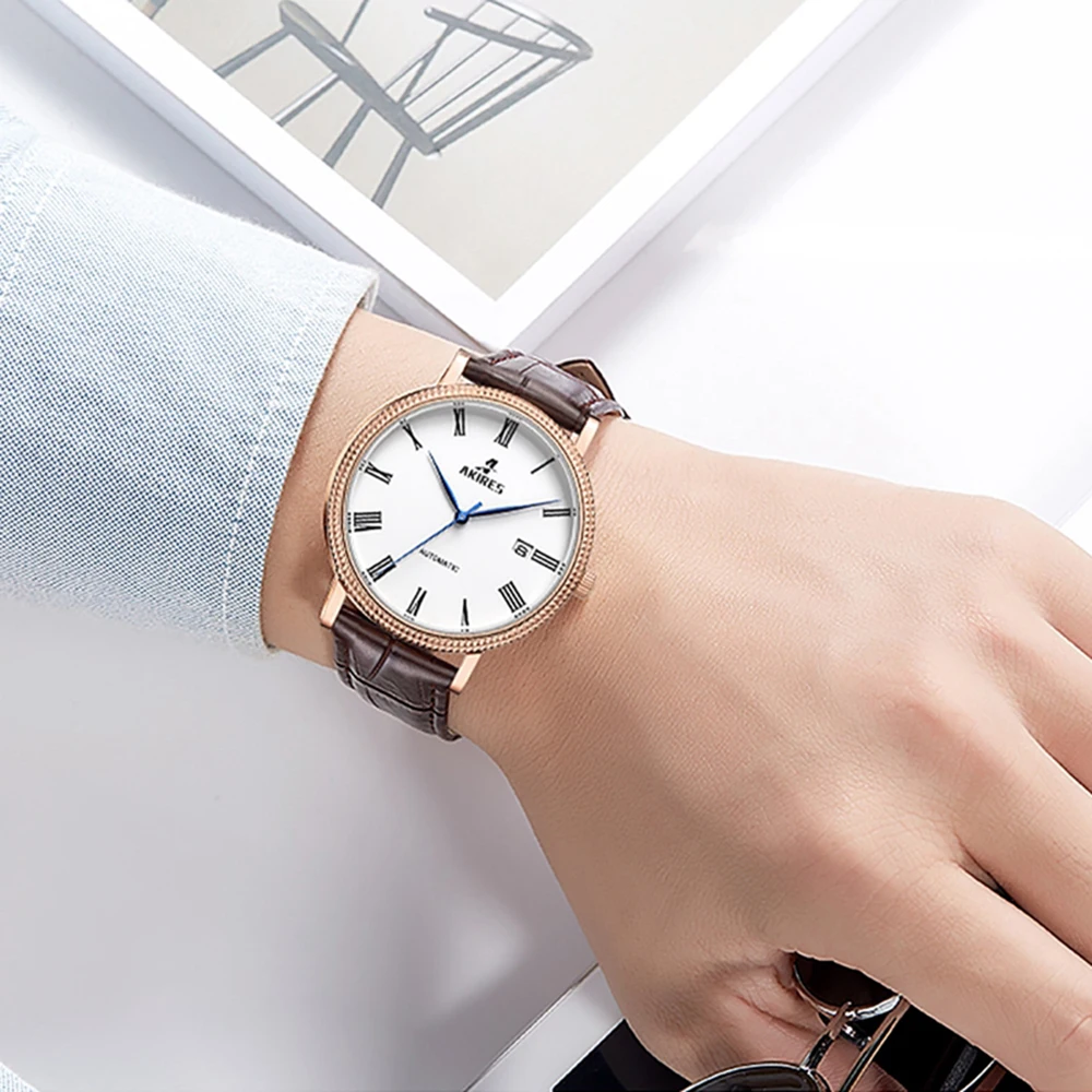 

Automatic Watch Men Miyota 9015 Self Winding Mechanical Wristwatch Dress Stainless Steel Sapphire Crystal Clock Reloj Hombre New