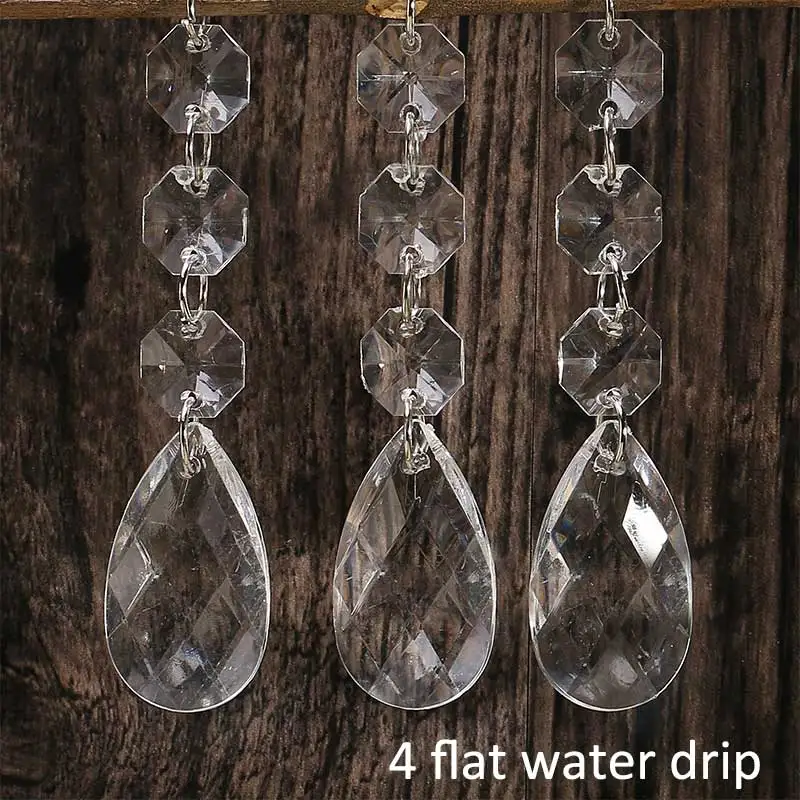 4 flat water drip 10 шт. гирлянда Висячие вечерние декоративная люстра аксессуары акрил форма капли Свадебные украшения центральные хрустальные бусины - Цвет: 4 flat water drip