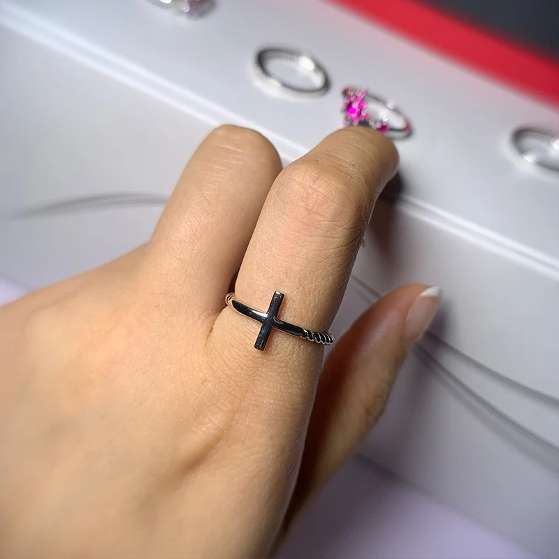 Женское кольцо с крестом PHOEBEJEWEL серебряное для свадьбы помолвки выпускного