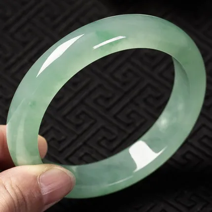 

zheru jewelry natural Burmese jade light green 54-64mm bracelet elegant princess jewelry send mother to girlfriend