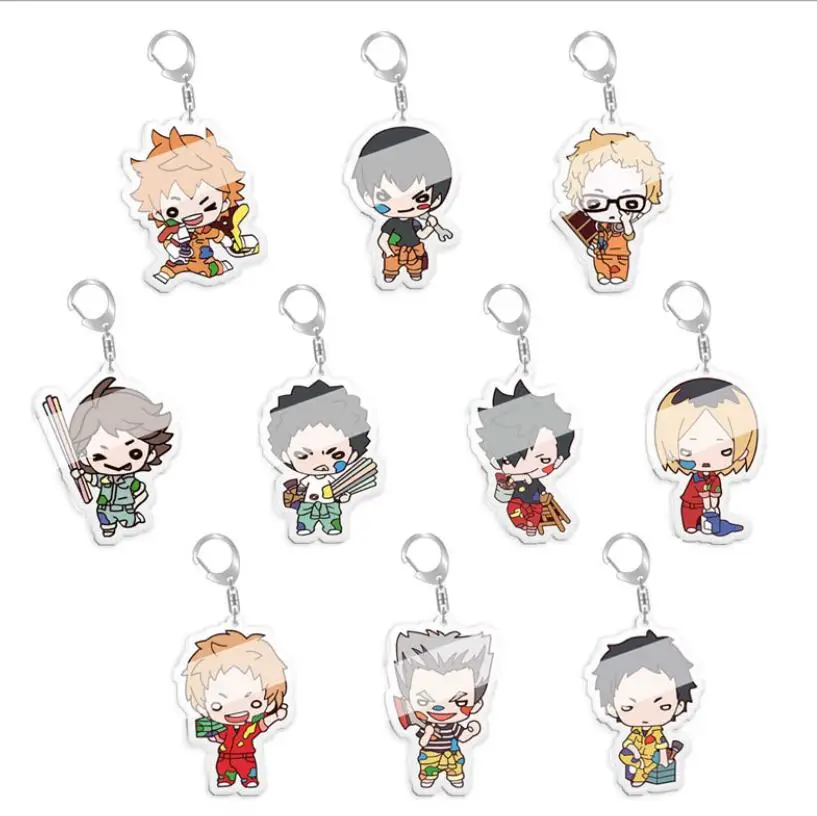 

Haikyuu Hinata Kageyama Tsukishima Karasuno акриловая подвеска фигурка брелок для ключей Коллекционная модель игрушки подарки