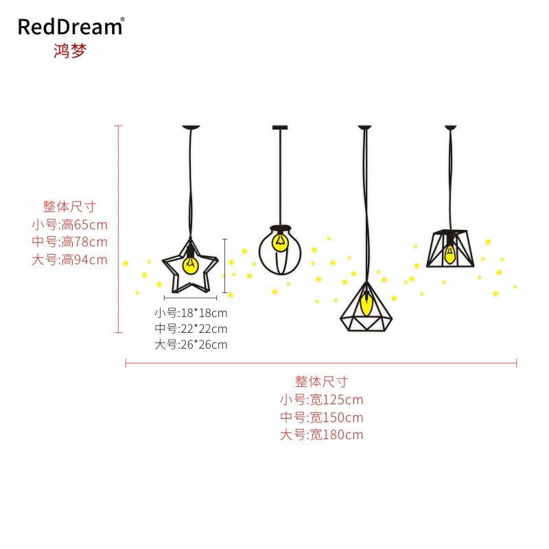 WS77 Geometric chandelier creative 3D three-dimensional acrylic modern minimalist living room transformation TV background wall | Дом и сад
