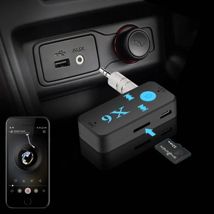 Автомобильный музыкальный приемник 3 в 1 совместимый с Bluetooth Aux TF-кардридер разъем