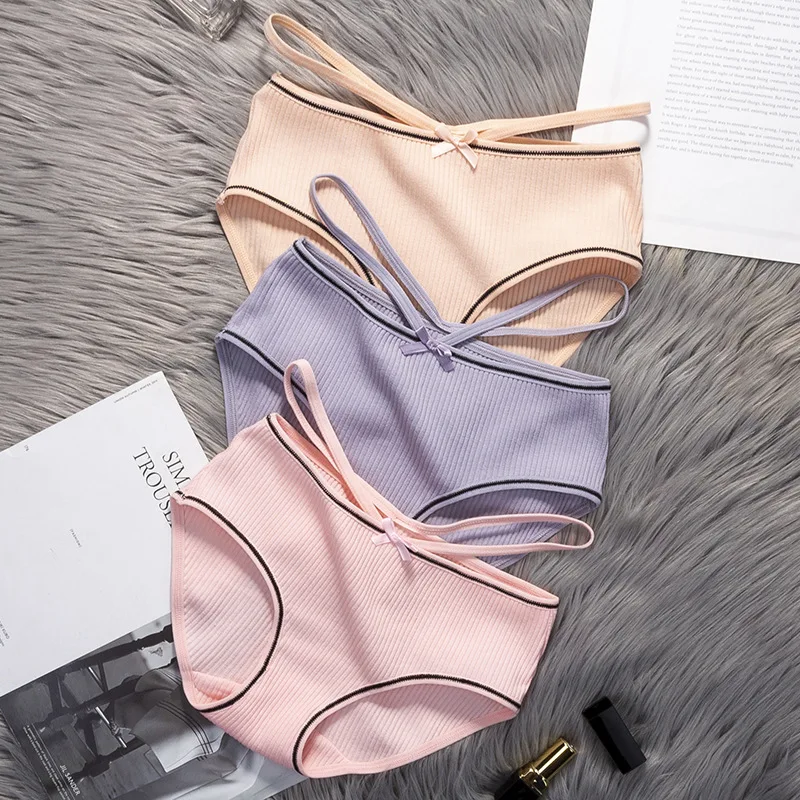 

New Breathable Seamless Women's Underwear Pure Cotton Sports Briefs Comfortable Lady's Knickers Bow Decoration Girl's Panties