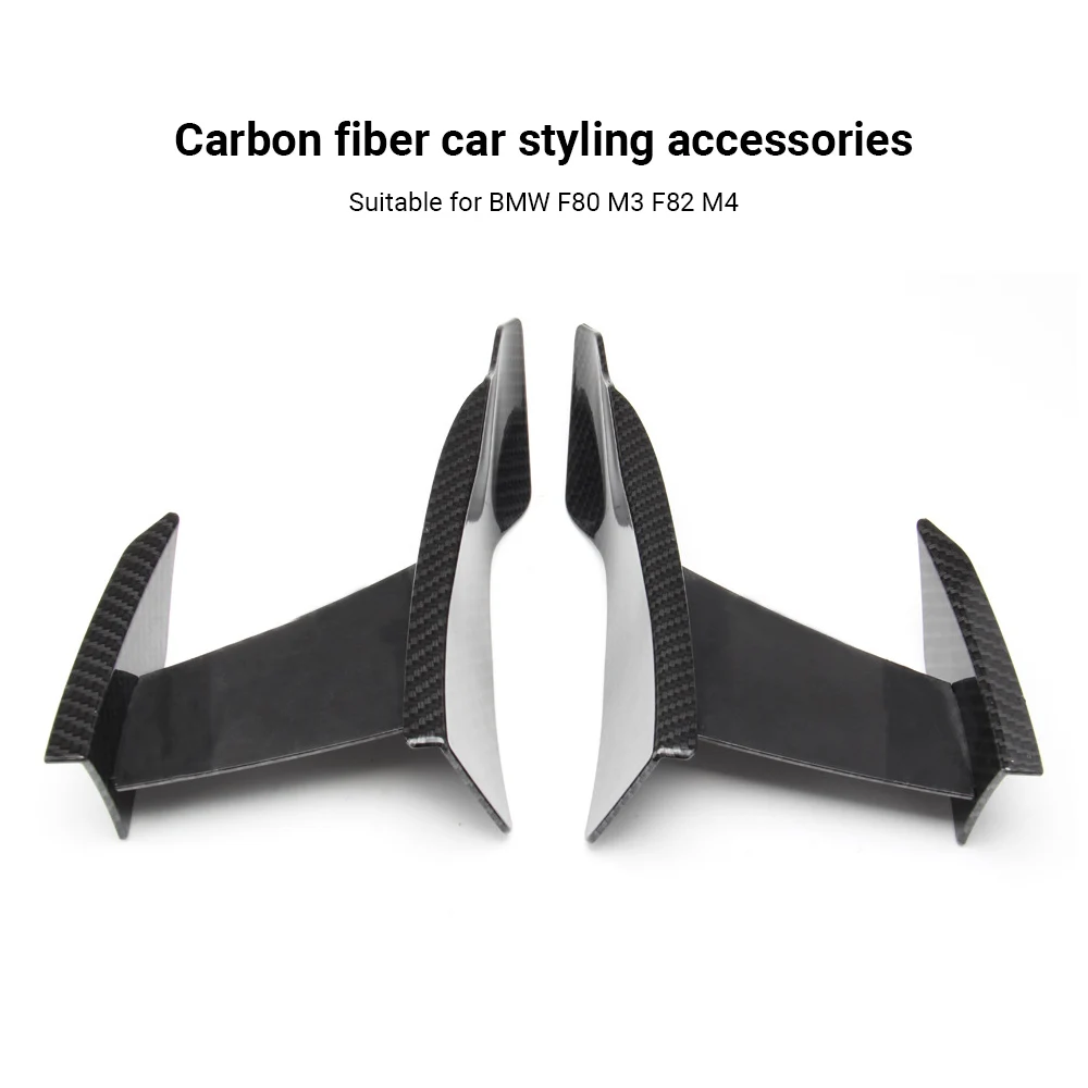 

6 PCS Front Bumper Lip Fin Splitter Spoiler Carbon Fiber Style for BMW F80 M3 F82 M4 Accessories Parts Car Styling