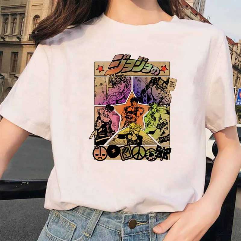 Обувь для косплея; аниме JoJo невероятное приключение Забавные футболки для мужчин и женщин; печатной футболок Повседневное Jojo футболка в стиле «хип хоп Футболки женские - Цвет: 20