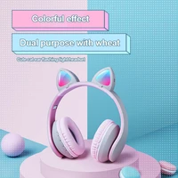 foldable wireless headphones bluetooth compatible rgb earphones bass adults kids girl headset support tf card with mic handfree