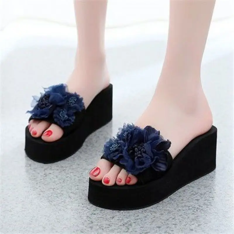 

Women's 2021 Summer New Style Nice Slippers Fashion Flat Slippers Platform Non-Slip Sandals Beach Shoes Ladies Mules Shoes
