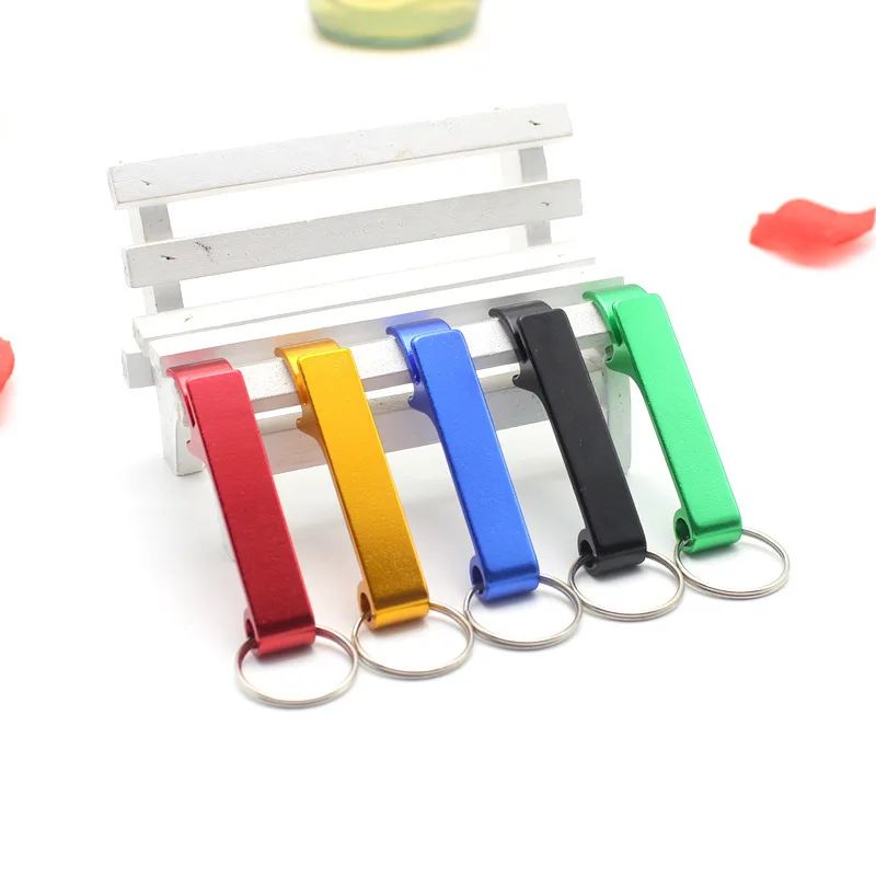 

Portable beer bottle opener keychain aluminum beer bottle opener wedding party gift free custom LOGO