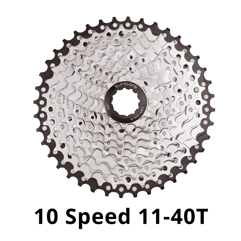 11-40T Black-Silver SUNSHINE MTB дорожный велосипед 10 скоростей велосипеда трещетки маховик 10S 25/28/32/36/40/42/46/50 т в сутки для deore m6000 SRAM деталь для велосипеда - Цвет: 11-40T Black-Silver