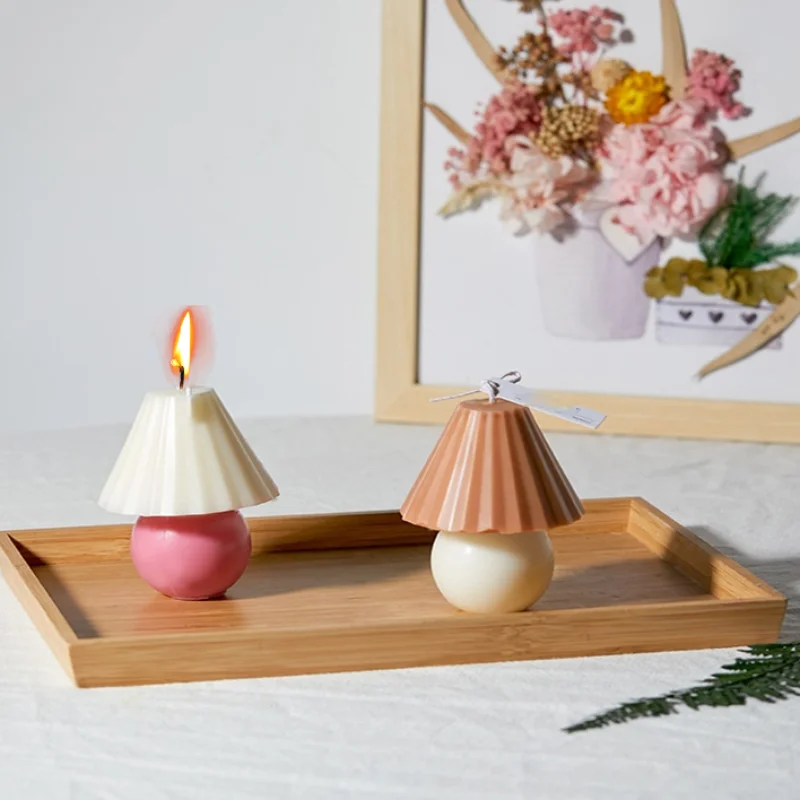 Креативная плиссированная настольная лампа акриловая Форма в виде свечи сделай