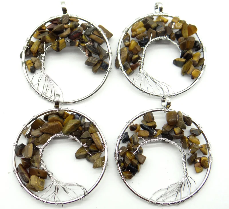 Натуральный камень дерево мудрости 7 чакр кварцевый кристалл тигровый глаз