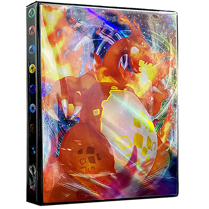 

4 кармана 160 блестящая карточка Charizard Pokemon Коллекция альбомов держатель Mewtwo игровая Карта Папка для покемонов детская игрушка подарок