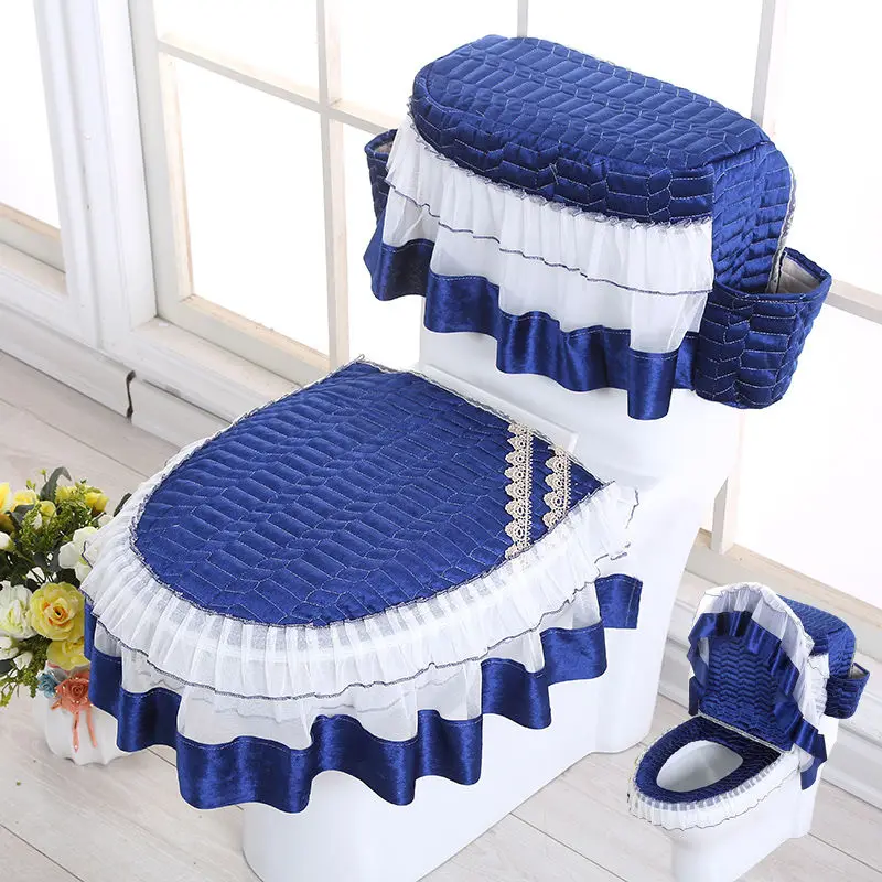 

Высококачественная тканевая подкладка для унитаза набор из трех предметов Бытовая молния U-образная подставка для унитаза кольцо Крышка дл...