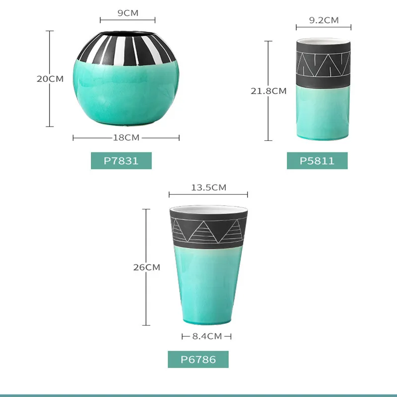 

Nordic ceramic vase home decor combination living room bottle hydroponic model retro decoration accessories modern