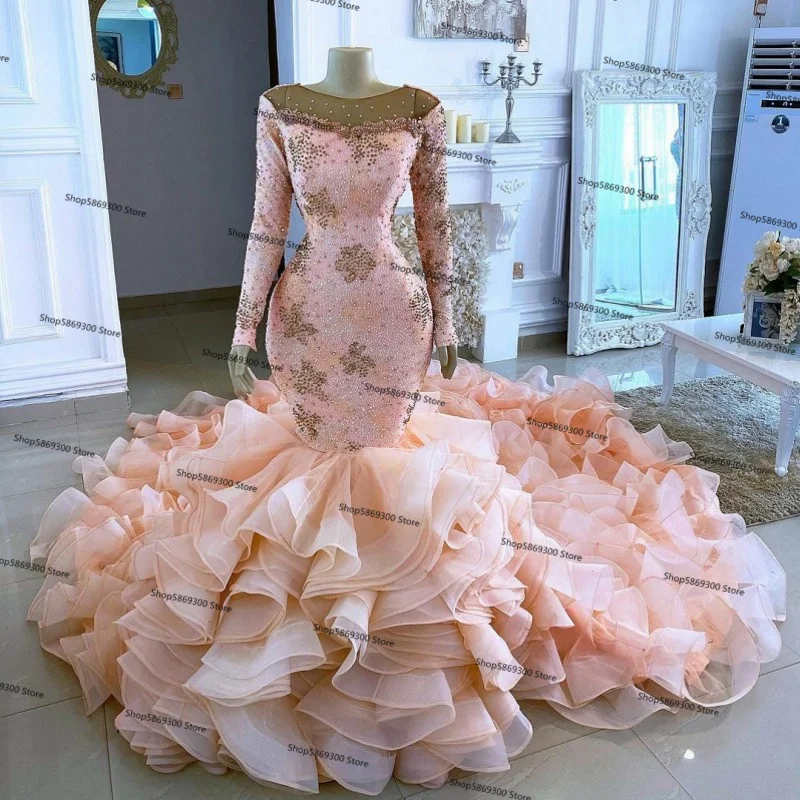 

Кисть для румян бокал для шампанского Свадебные платья с свадебное платье со шлейфом и рюшами, с бисером Русалка Длинные свадебные платья р...