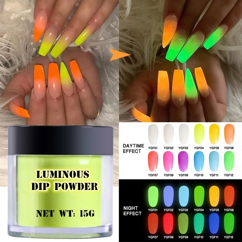 Одноцветная пудра белая прозрачная акриловая для ногтей 12 цветов хромированная