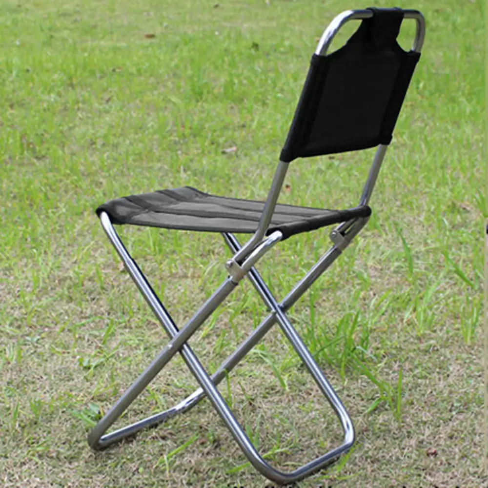 Портативный складной Сверхлегкий алюминиевый стул из ткани Оксфорд со спинкой и
