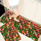 Мраморный Кухонный коврик, Впитывающий Коврик для входной двери, с 3D цветочным узором, для спальни, прихожей, длинный напольный коврик, Противоскользящий коврик