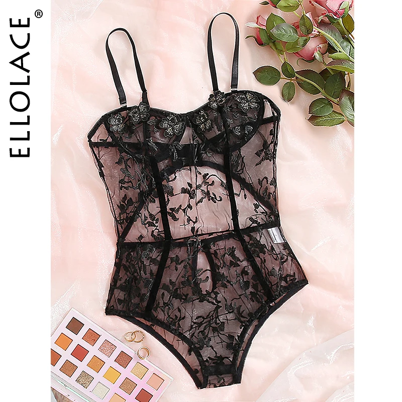 

Ellolace Lace Bodysuit Women Overalls For Women Transparent Bodies Sleeveless Bodycon Backless Women's Lace Bodysuit Sexy Body