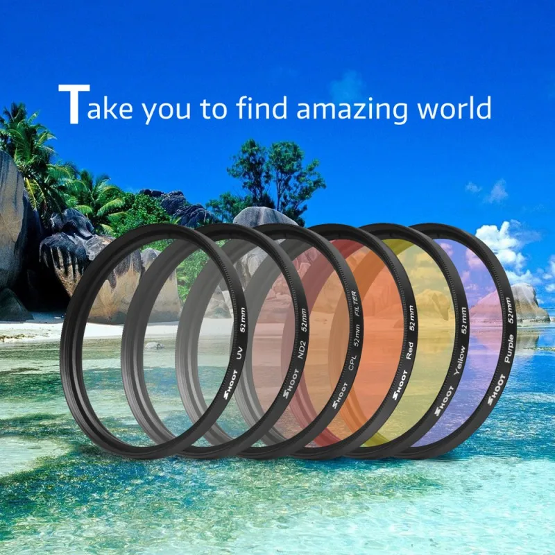 52 мм УФ объектив камера фильтр набор круговой CPL дайвинг подводное плавание
