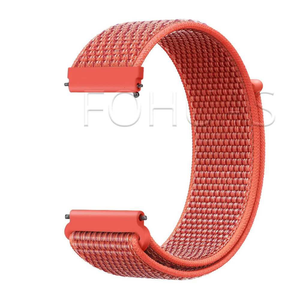 Nectarine Нейлоновый ремешок 20 мм 22 мм для Xiaomi Amazfit Gtr 47 мм samsung Galaxy Watch 42 мм 46 мм Active gear S3 классический ремешок HUAWEI WATCH 2 Pro - Цвет ремешка: Nectarine