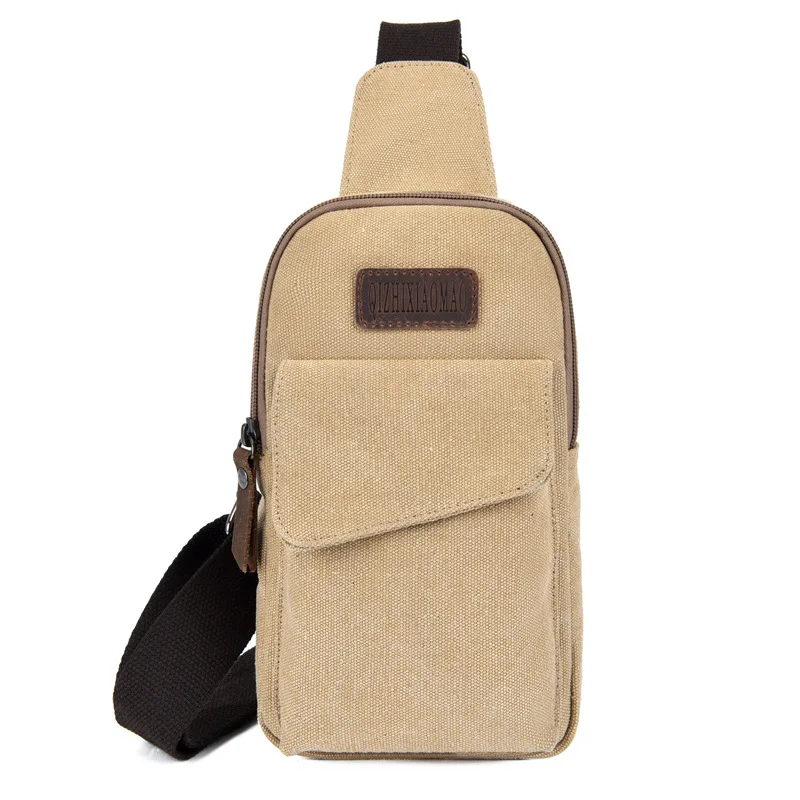 

Men's Chest Bags with Headphone Soft Canvas Zipper Crossbody Messenger Sling Shoulder Bag Unisex Casual Travel Waist Fanny Pack