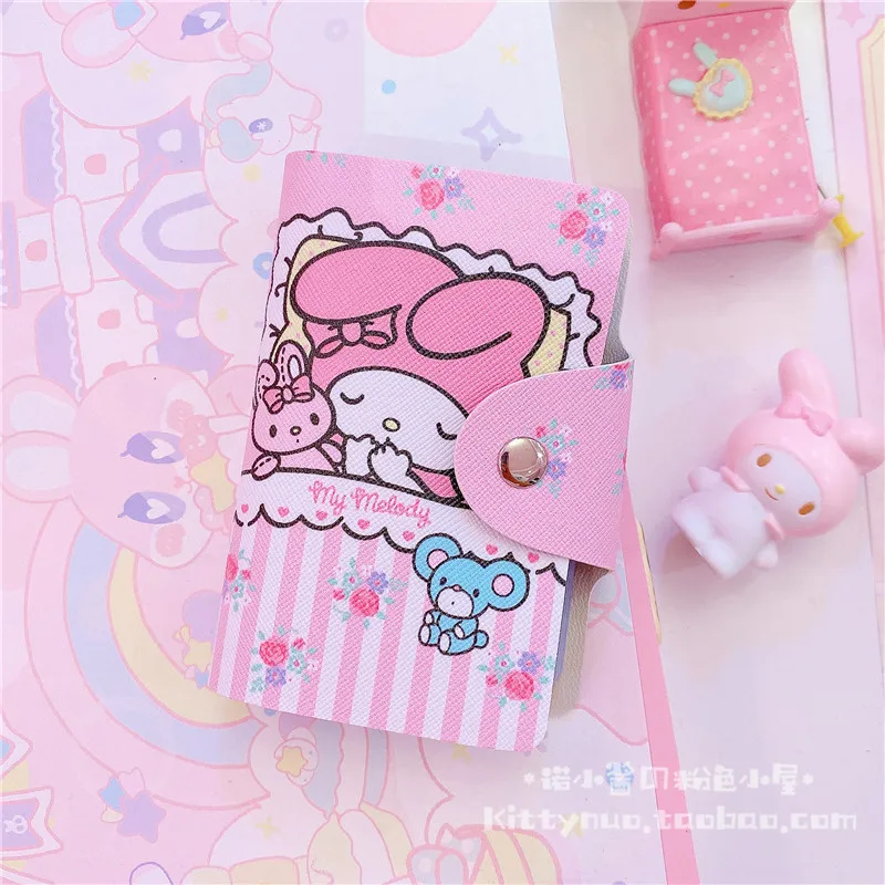 1 шт. прекрасный мультфильм Мелодия Cinnamoroll кредитный держатель для карт для женщин дорожные карты Кошелек из искусственной кожи Пряжка Бизнес ID держатель для карт s