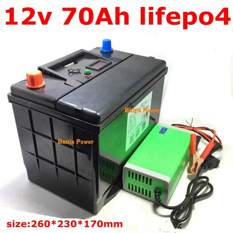 12V 70AH lifepo4 батарея без 12v 80ah BMS Li Ion 4S 12 6 v для резервного питания инвертора RV