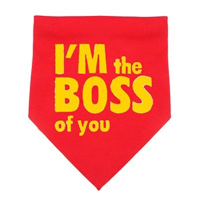 Красный BOSS Pattern Neck Adjustable Dog Bandana Pet Scarf Cute Neckerchief For Puppy Dog Cat Pet Bibs - Цвет: Красный