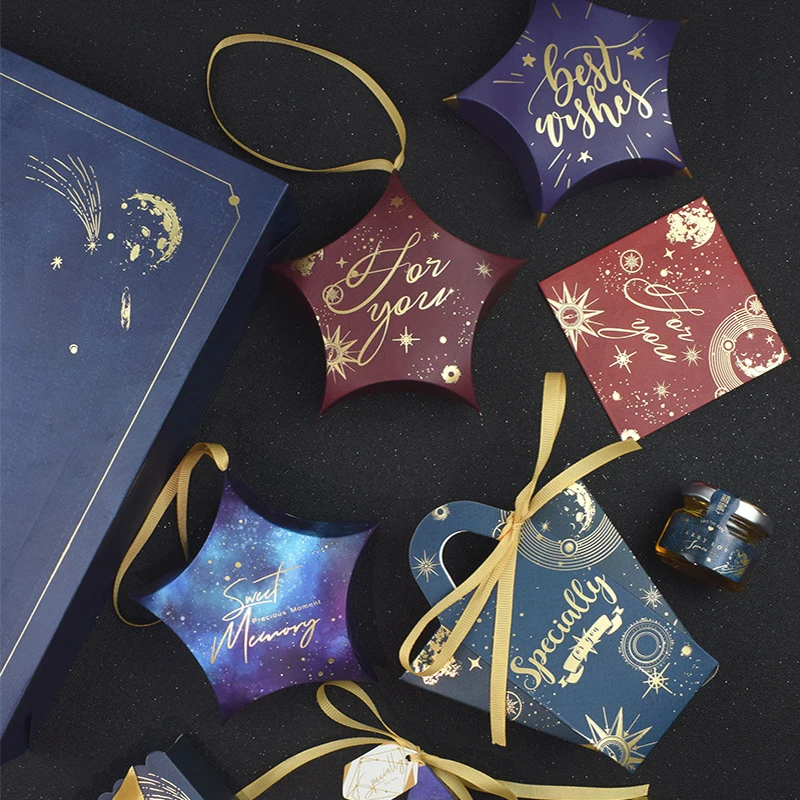 50 шт. в форме звезды коробка для конфет звездное небо спасибо свадебные сувениры