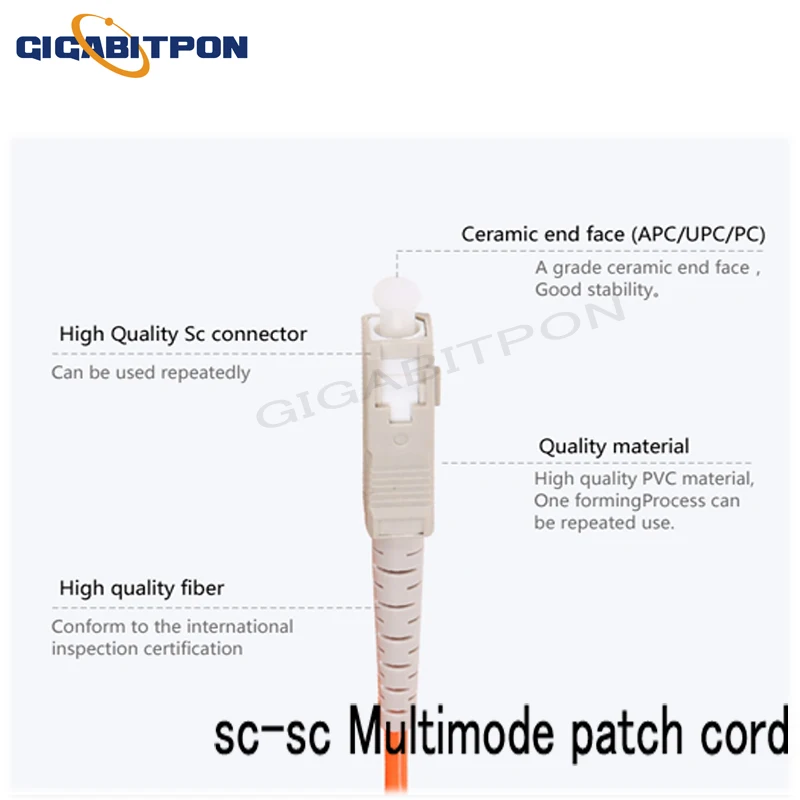 10pcs/pack jumper SC/UPC-SC/UPC MM DX 3.0mm G652D optical fiber jumper (from 1 meter to longer)