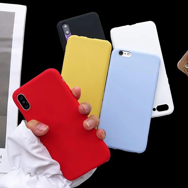 Матовый Силиконовый чехол карамельного цвета для Samsung Galaxy M10 M20 M30 A10 A30 A50 A60 A70 A6 A8 A9
