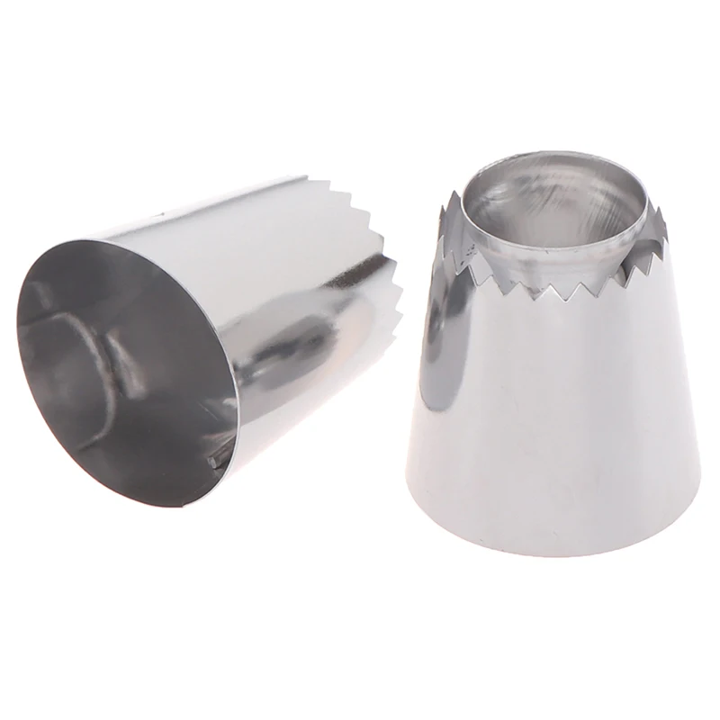 2Pcs Stainless Steel Nozzle Open Star Tip Pastry Cookies Tools Icing Piping Nozzles Cake Decorating Cupcake Creates Drop Flower